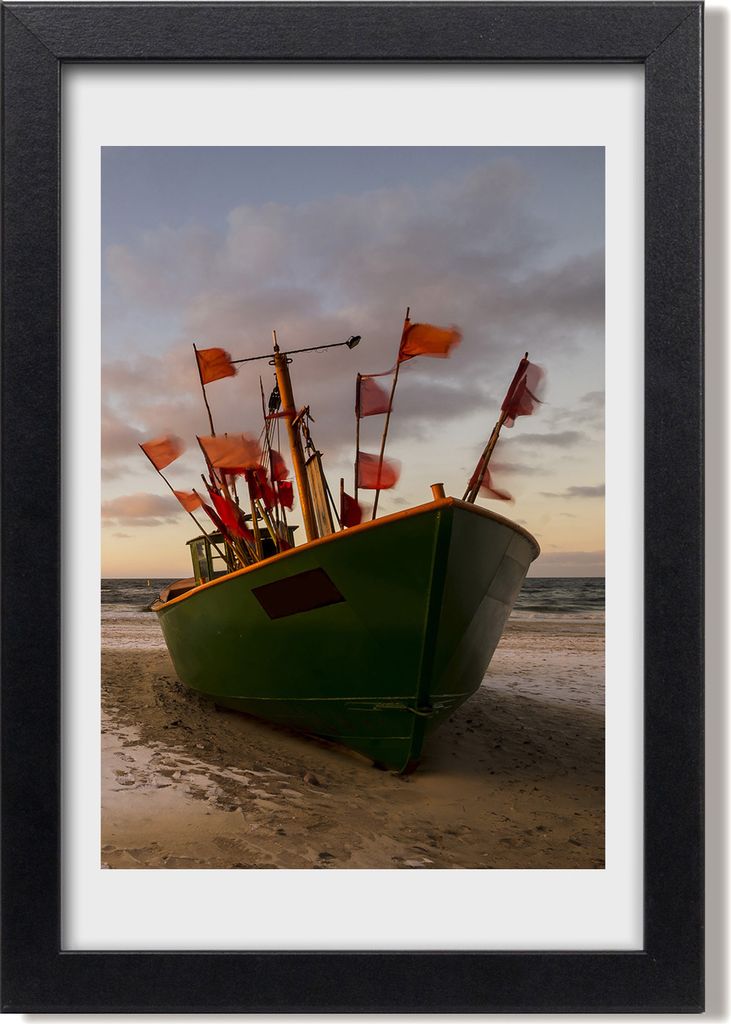 Bild 20x30 MDF-Rahmen, Wandkunst Fischerboot Produktbild 