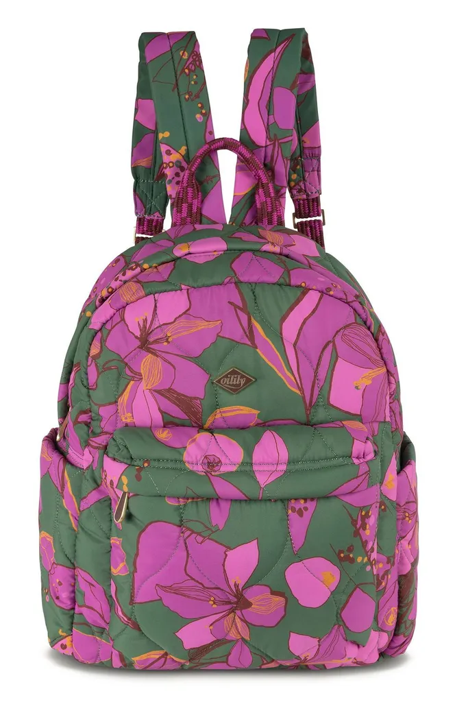 Oilily Beau Backpack sac à dos ordinateur portable vert forêt à fleurs - 2