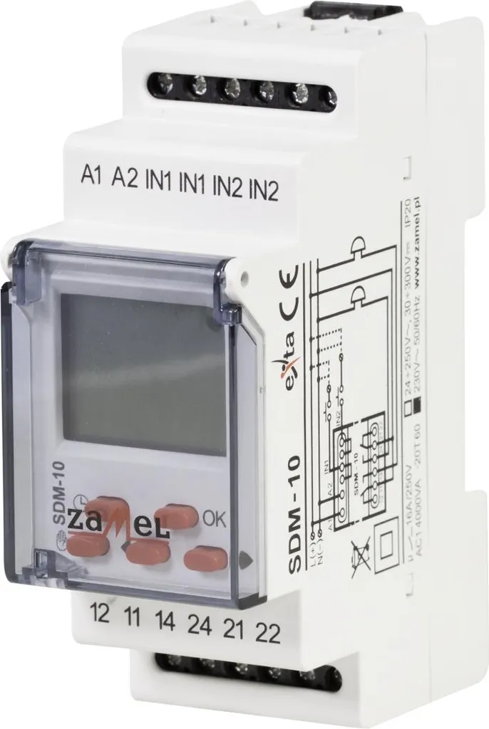 Automatisez vos sonneries d'école avec le SDM-10 EXTA Zamel LCD 230V DIN