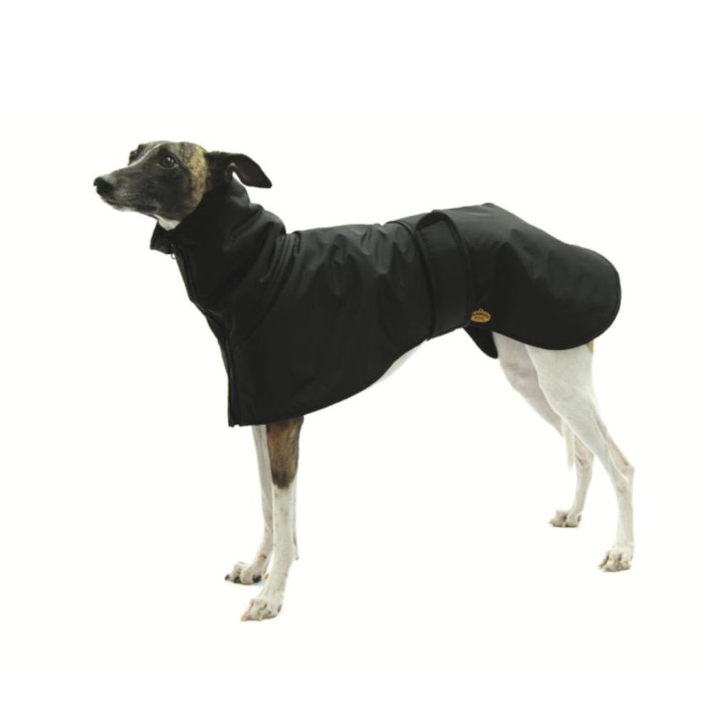 Fashion Dog eleganter Hundemantel speziell für Windhunde - Schwarz - 80 cm