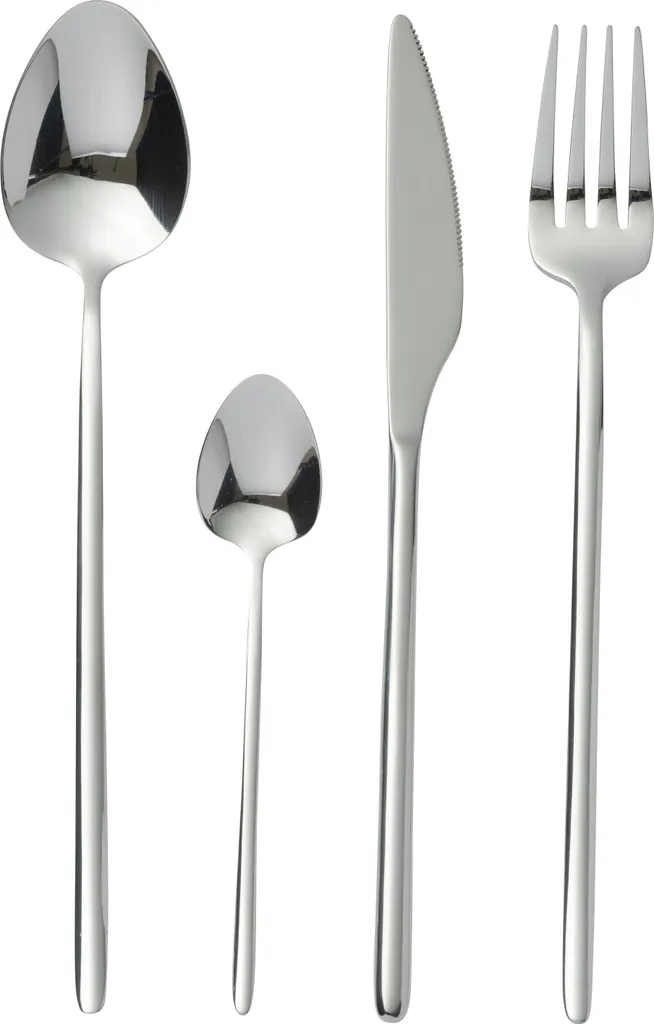 J-Line Boîte Couverts 24 pièces en Acier Inoxydable Brillant Argent