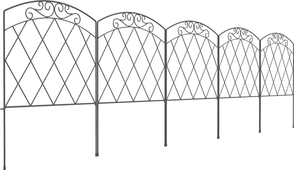 Clôture de jardin métallique 80cm : panneaux noirs robustes et design