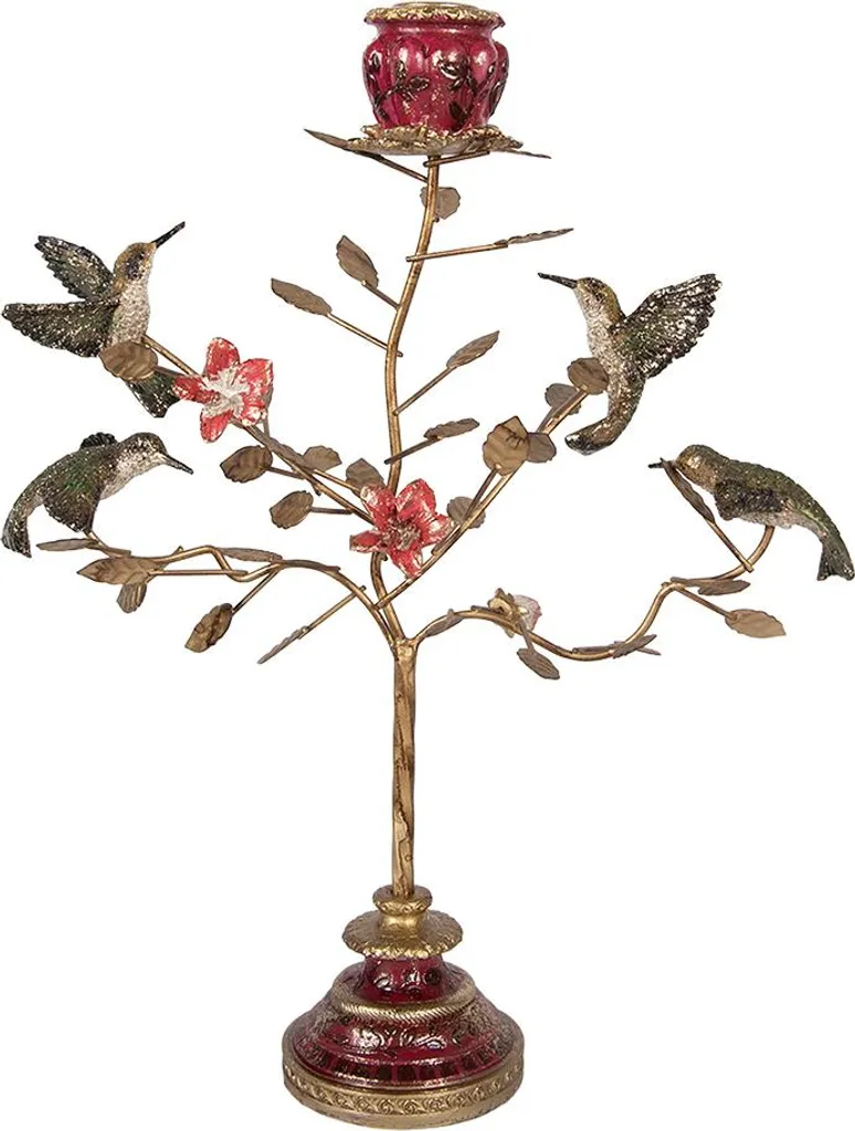 Candelabro Decorativo Clayre & Eef 27x38cm - Oro Antico Stile Vintage