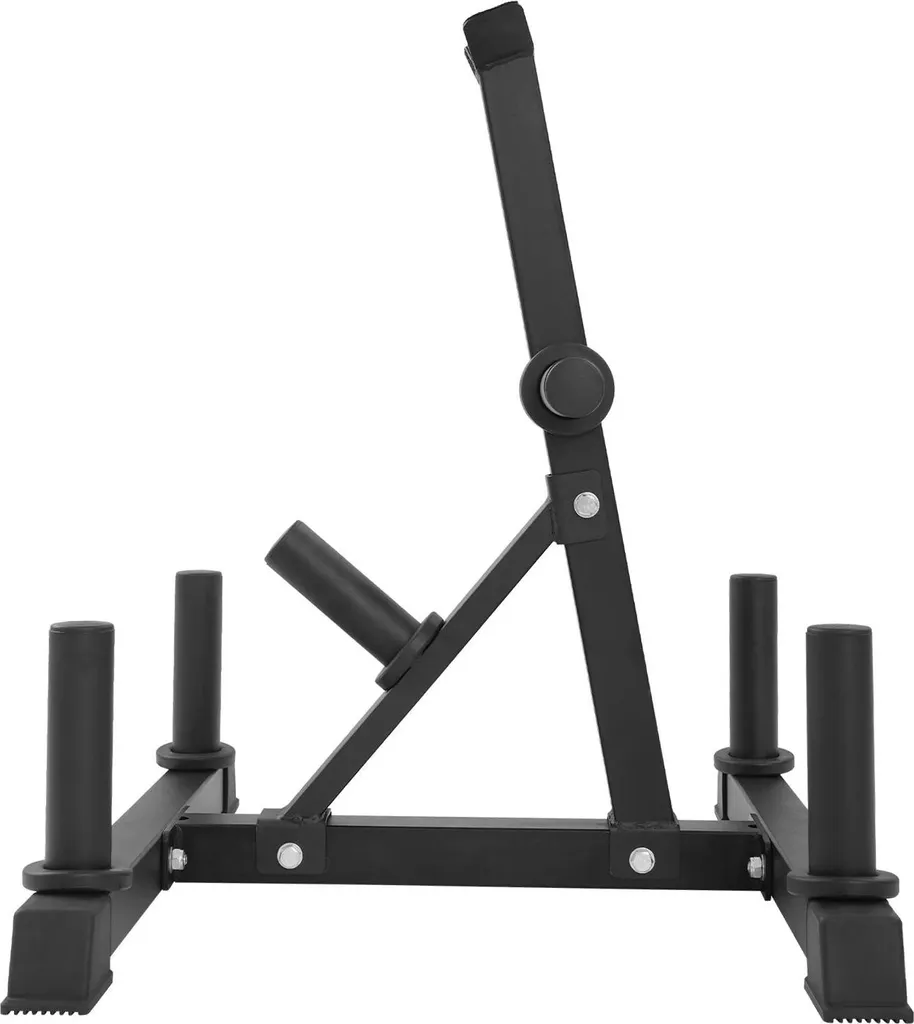 Support Disques de Poids Rack Vertical 7 Broches 15cm Charge 300kg Noir