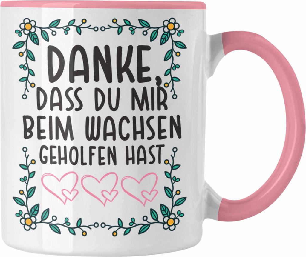Trendation - Erzieherin Tasse Geschenk Herz Geschenke Abschiedsgeschenk mit Spruch Kaffeetasse Kindergärtnerin (Rosa)