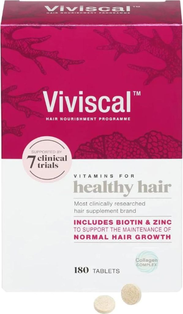 A box of Viviscal hair nourishment tablets.