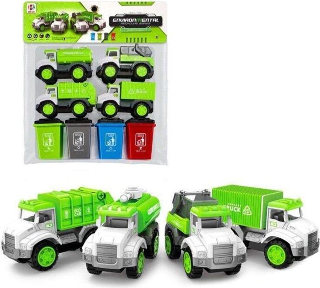 Müllwagen-Set mit Mülleimern (Spielzeug)