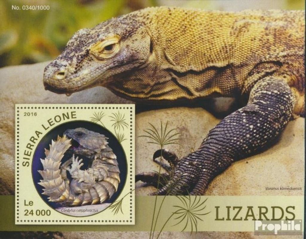 Briefmarken Sierra Leone 2016 Mi Block 899 (kompl. Ausg.) postfrisch Eidechsen