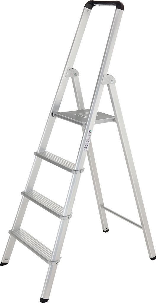 Stehleiter Gesamt-H.1,54m Alu.Stufenanzahl 4 einseitig begehbar Arbeits-H.3m