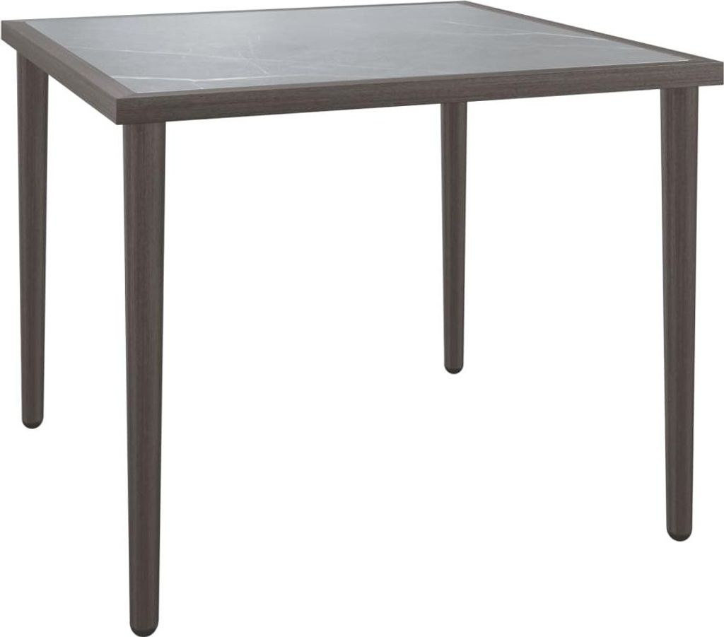vidaXL Gartentisch Grau 48x48x37 cm Stahl