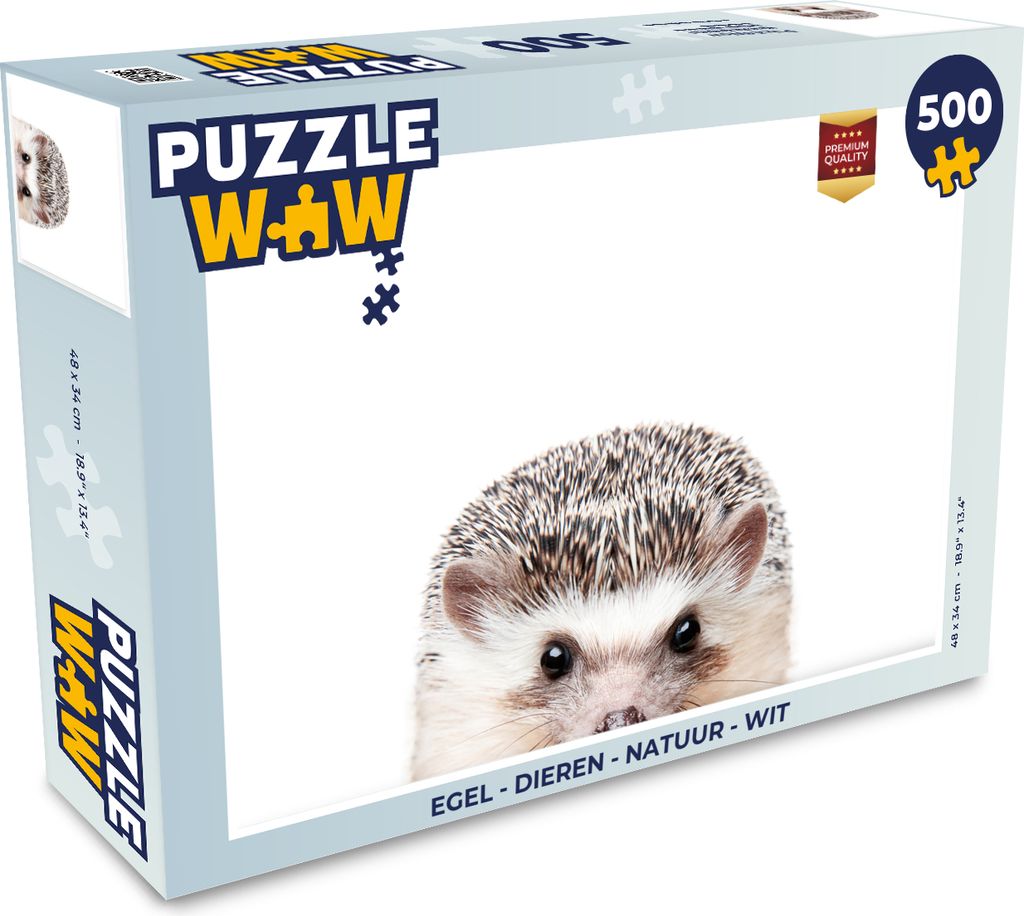 MuchoWow Puzzle 500 Teile Igel - Tiere - Natur - Weiß - 500 Teile - Kinder - Selberbauen - Puzzlespiele