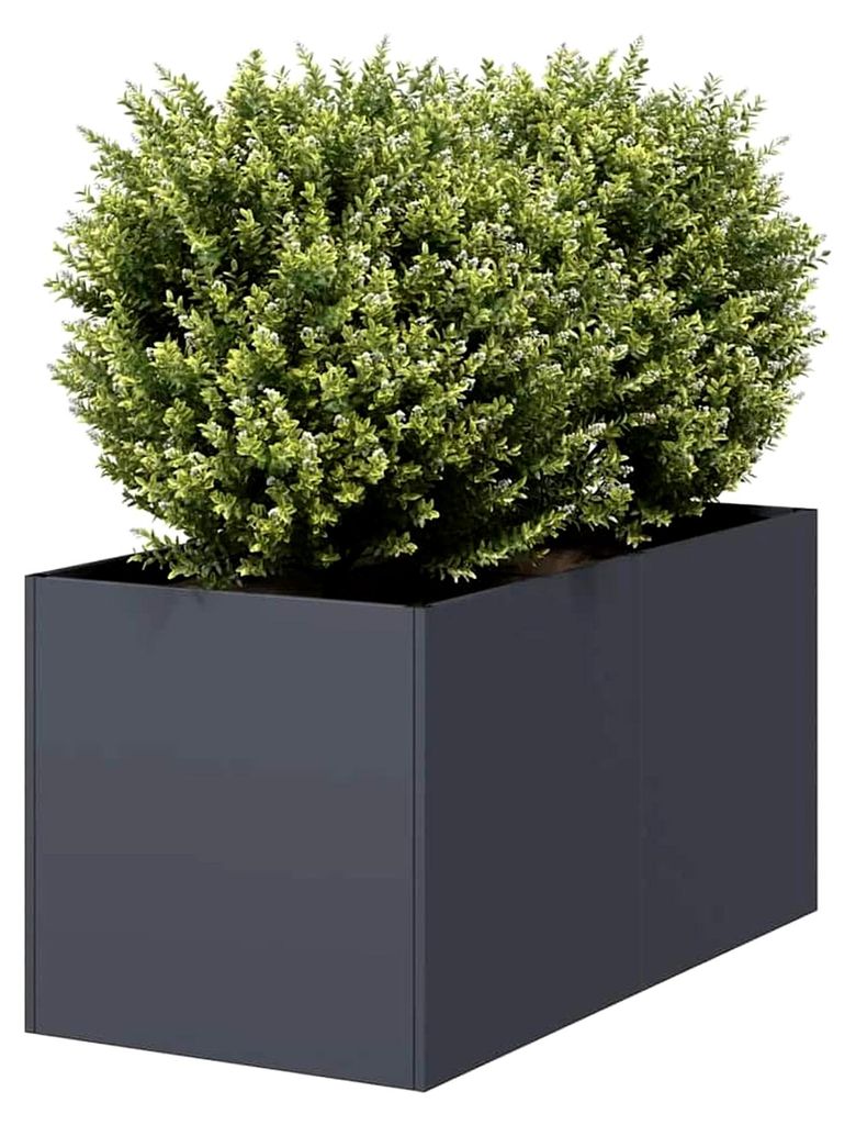 Pflanzkübel Anthrazit 40x80x40 cm aus Kaltgewalztem Stahl, Pflanzschale für Garten und Terrasse, Hochbeet, Pflanzgefäß