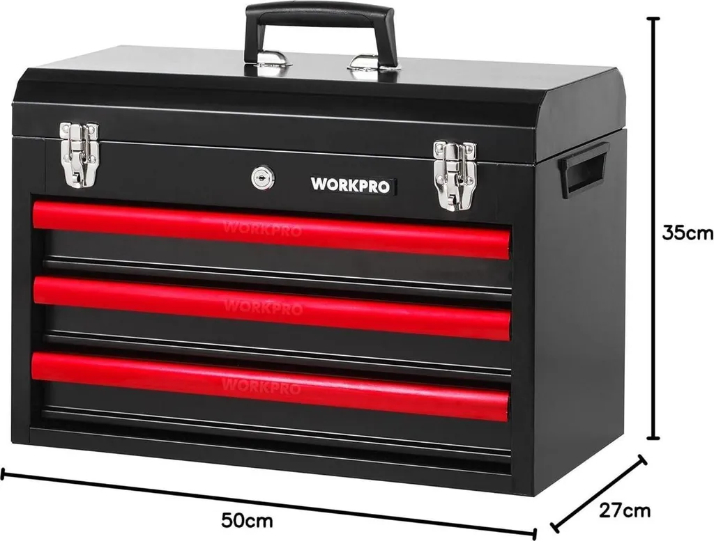 WORKPRO mallette à outils 408 pcs avec coffret 3 tiroirs métalliques - 2