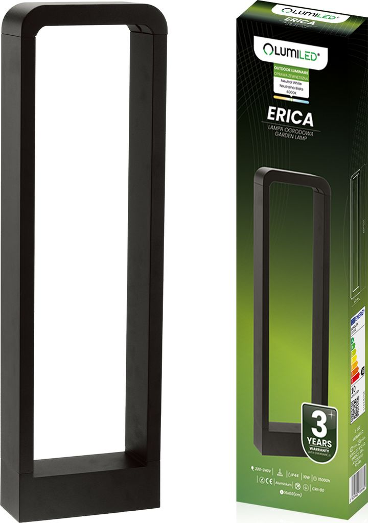 Lampa Ogrodowa Słupek Zewnętrzny Stojący LED 10W ERICA 60cm Zdjęcie produktu 