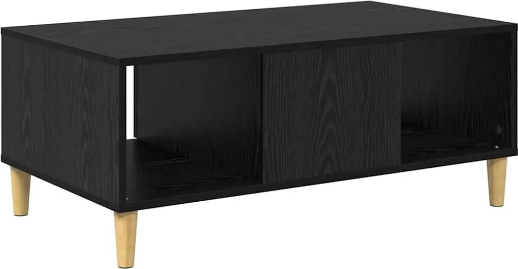 SYFAX™ Tavolino da salotto con cassetto Rovere Nero 90 x 50 x 26.5 cm