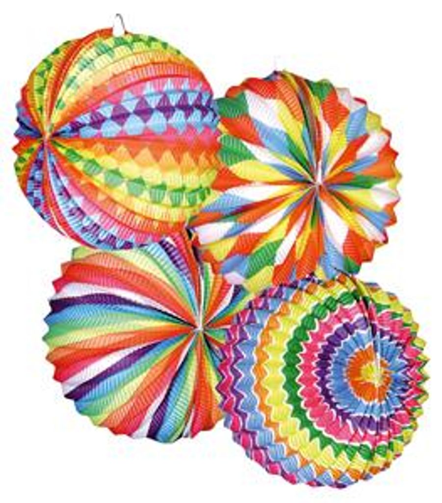 Party Partners 12 Ballonlaternen Fantasy Fun Ballon 4 sort. 22 cm