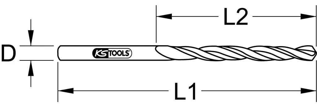 KS TOOLS 330.3039 - Punta Elicoidale Cobalto 3,9mm per Acciai Legati