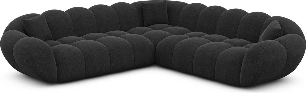 Strukturstoff Ecksofa Liva Schwarz