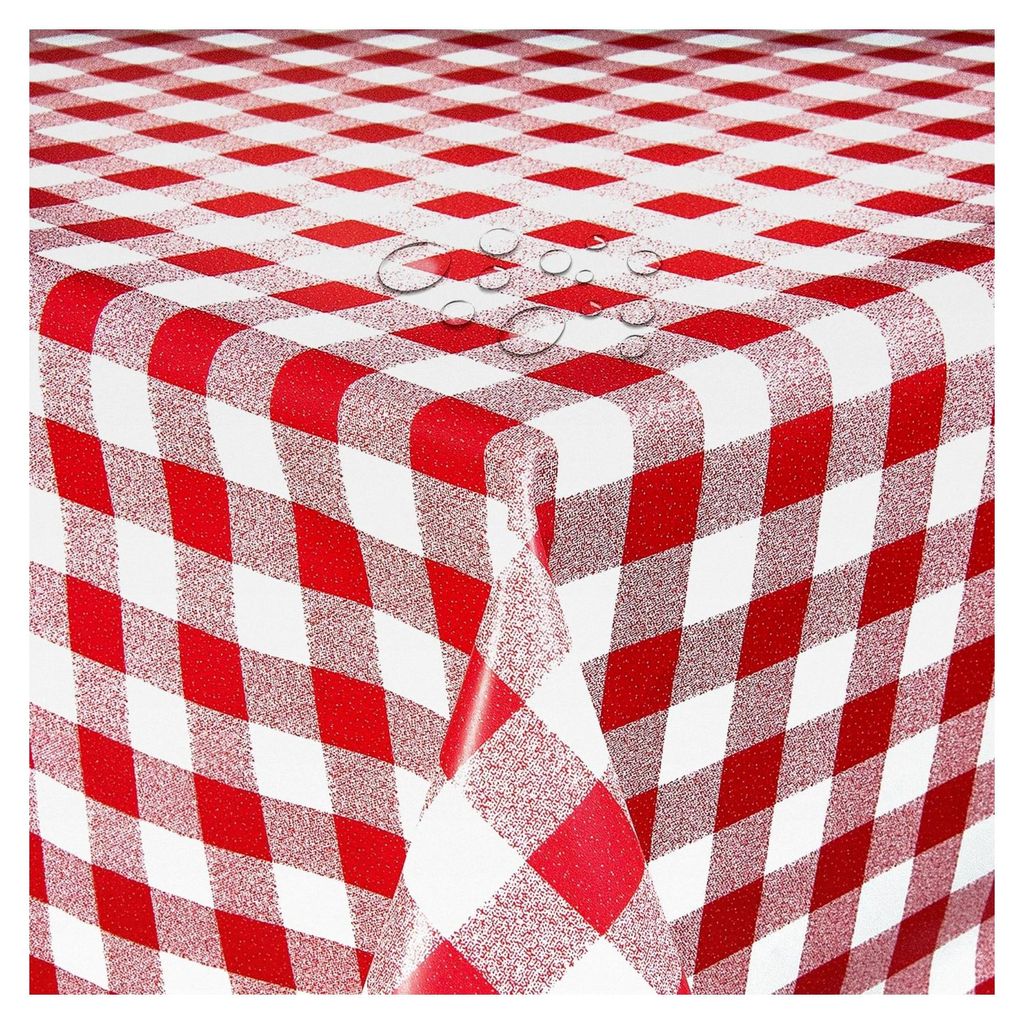 Wachstischdecke Tischdecke Gartentischdecke Klassik Kariert Rot Breite & Länge wählbar 120 x 250 cm Eckig abwaschbar
