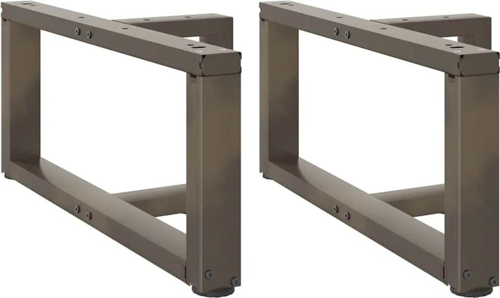Gambe del tavolino a T 2 pz. Acciaio naturale 70x25x(30-31) cm Acciaio