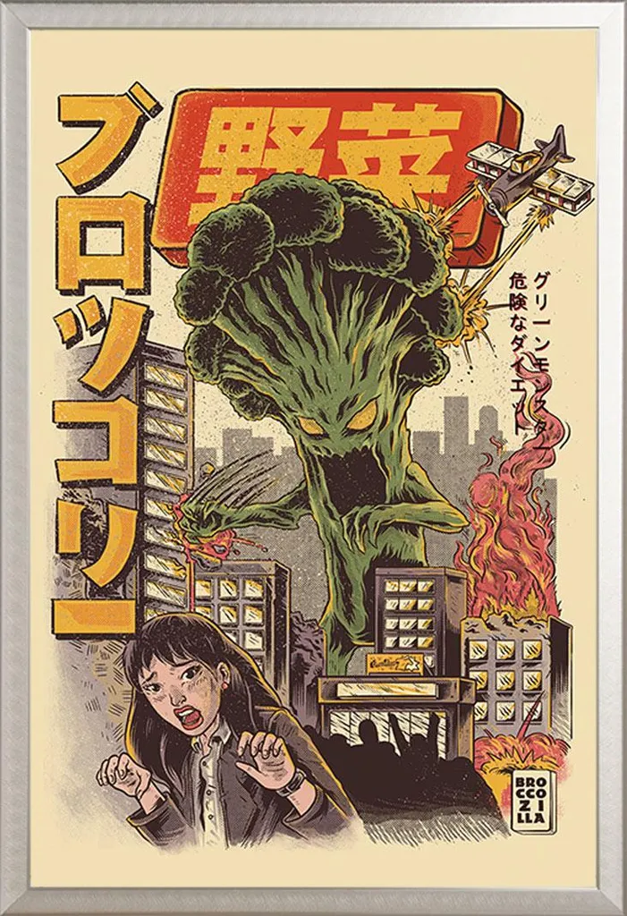 Cadre interchangeable Shinsuke argenté poster Broccozilla incassable