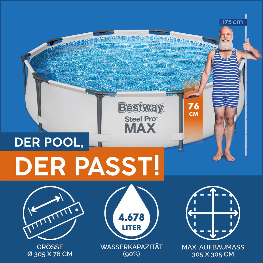 Bestway Steel Pro MAX Swimmingpool-Set 305x76 cm Produktbild 25