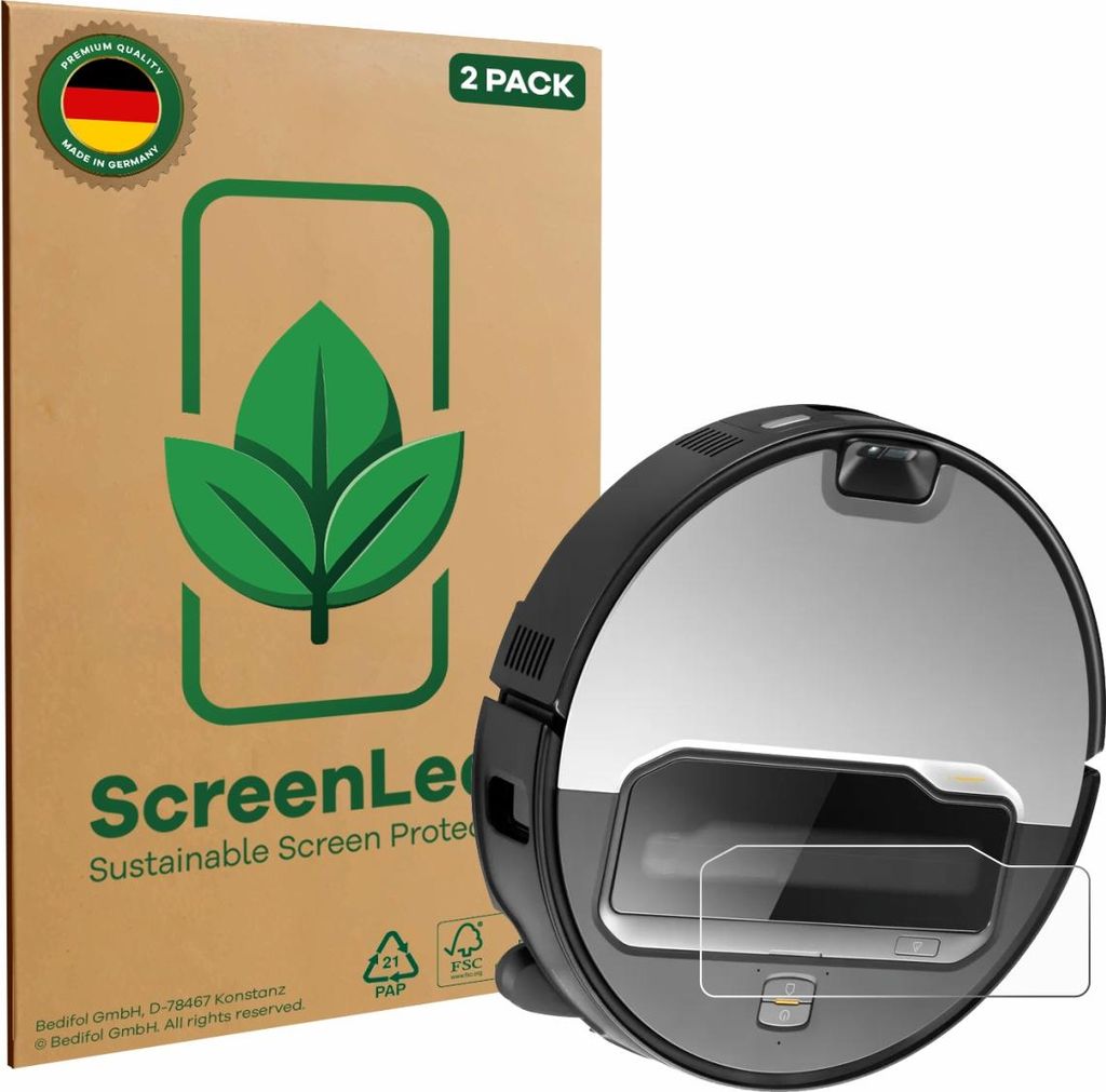2x ScreenLeaf Schutzfolie für Roborock Saros Z70 nachhaltiger Displayschutz Display Schutz Folie Klar Transparent