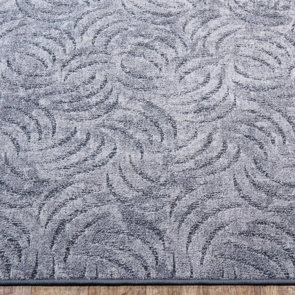 Tapis Scroll gris 50x200 cm antidérapant : design moderne et robuste - 7