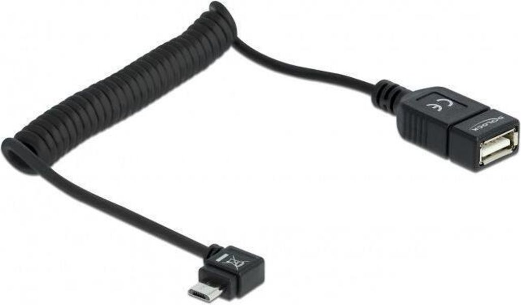 DELOCK USB Kabel A -> micro B Bu/St 0.50m 90°gew. sw OTG
