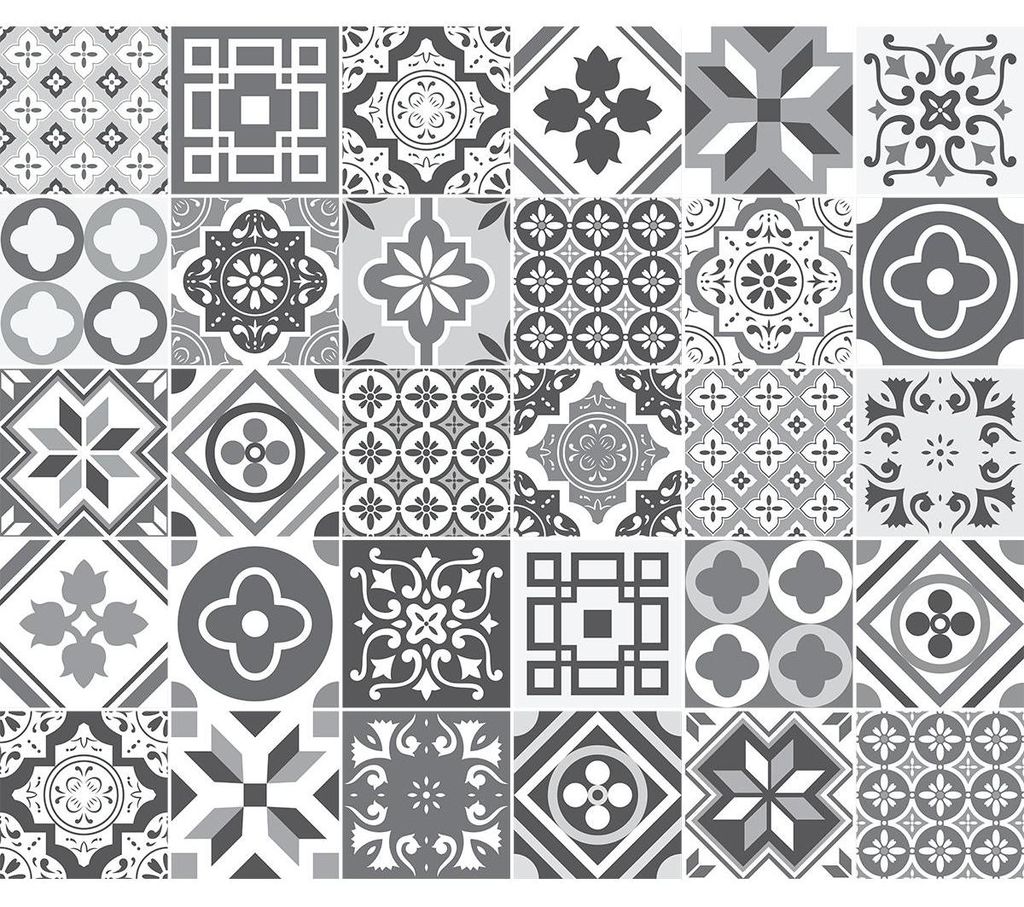 Selbstklebende Fliesenaufkleber für Küche und Bad – 30 NOELIAN Zementfliesenaufkleber – 30 Aufkleber 20 x 20 cm