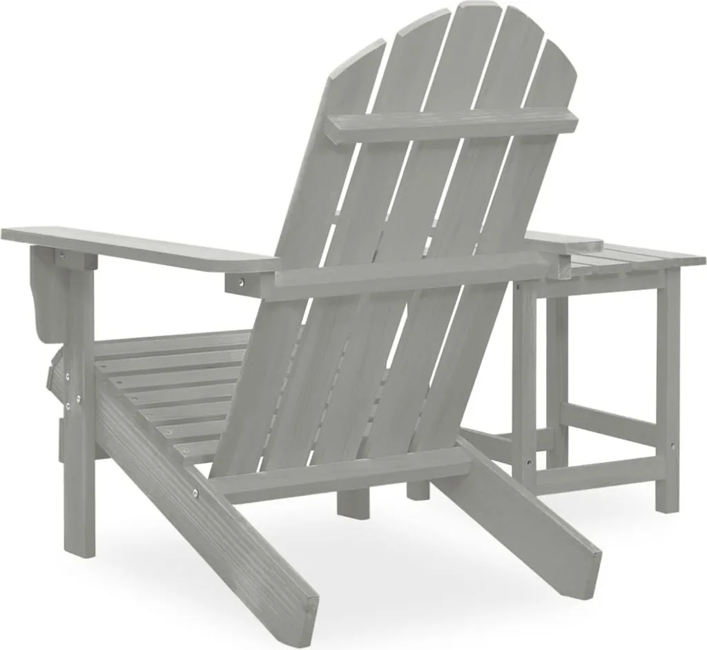 Poltrona Adirondack vidaXL Legno Grigio e Tavolino: Relax Outdoor - 5