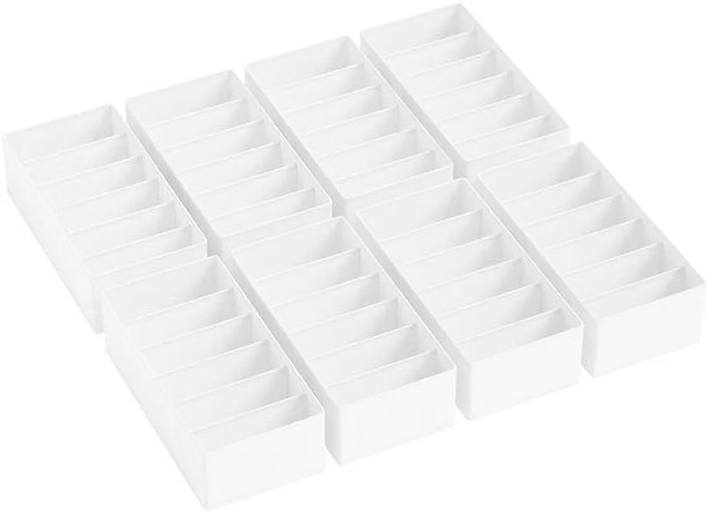Lot de 8 boîtes de rangement compactes 30x15x9 cm en blanc solide