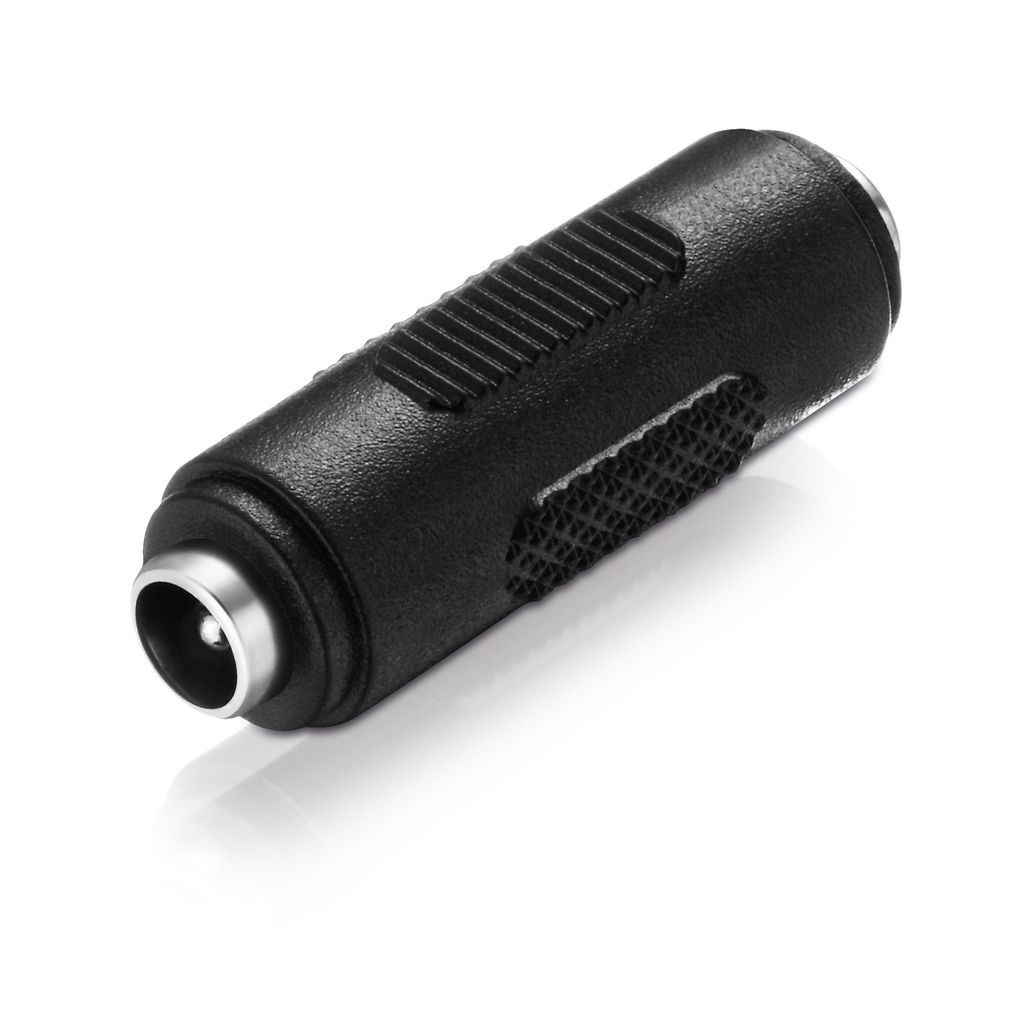 adaptare 93526 Niedervolt Koppler (DC-Hohlbuchse auf DC-Hohlbuchse) 2-polig, 5,5x2,1mm, schwarz