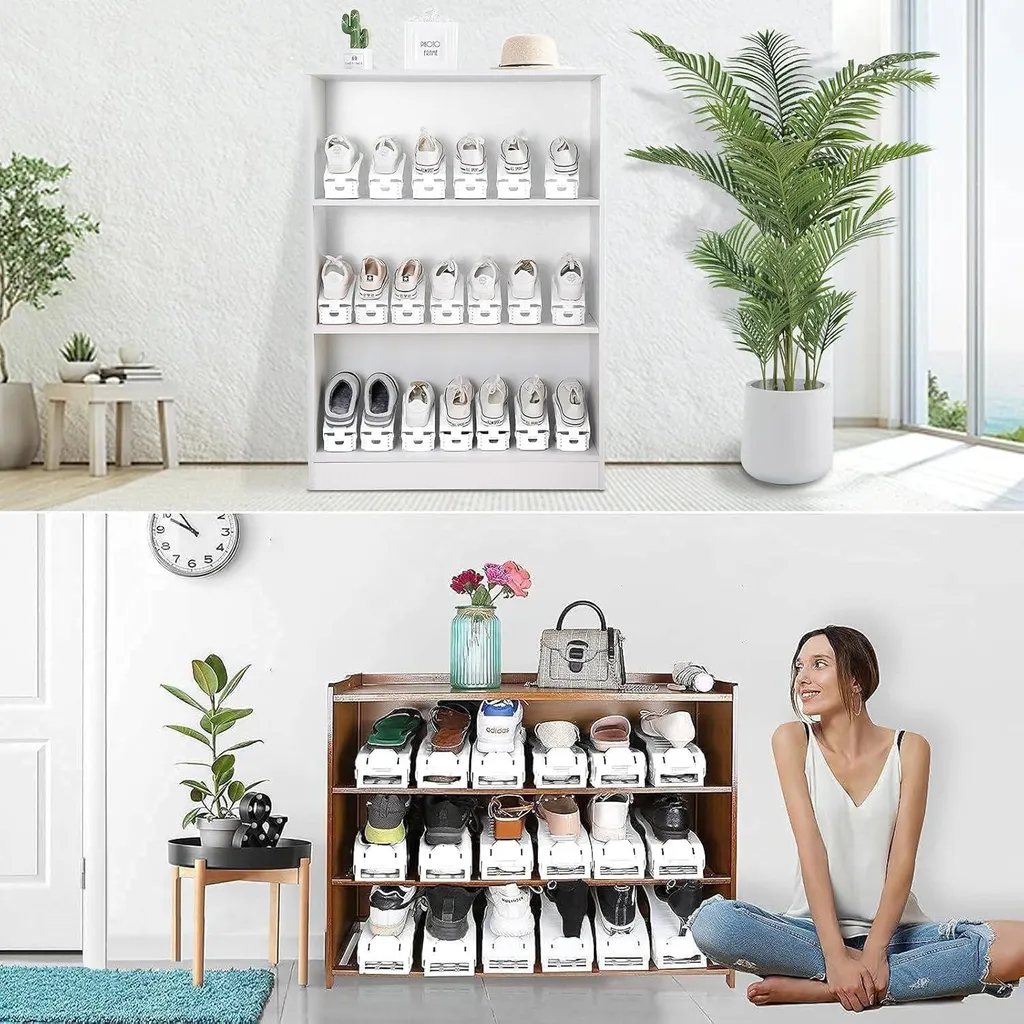 Rangement chaussures antidérapant et réglable, plastique rigide x20