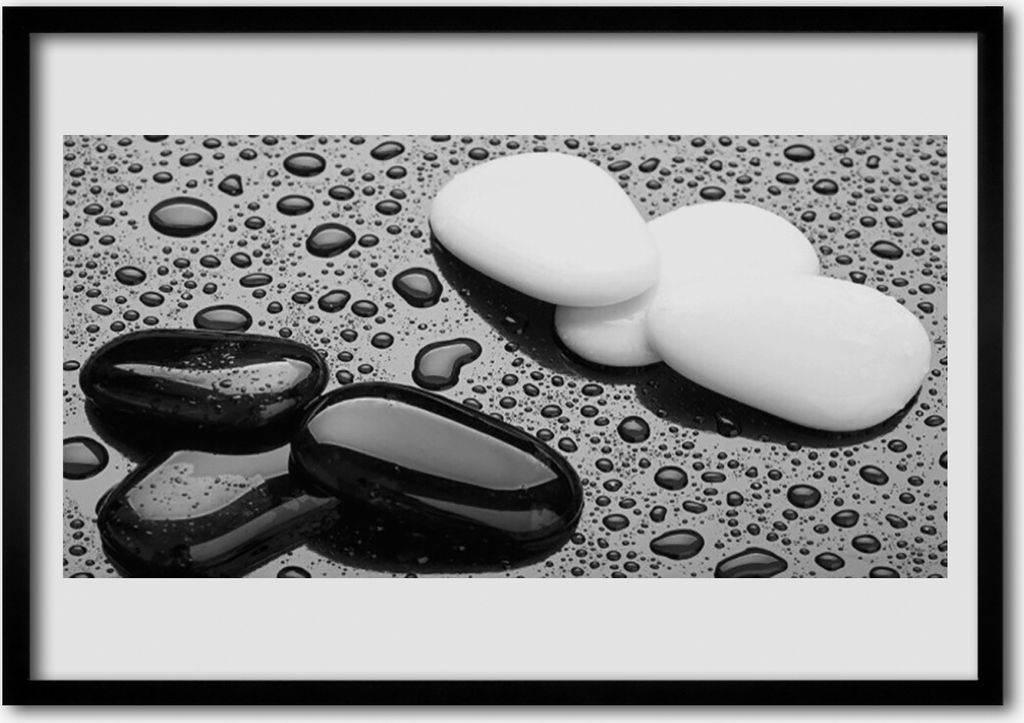 Bild 70x50 MDF-Rahmen Wandkunst Steine Drops