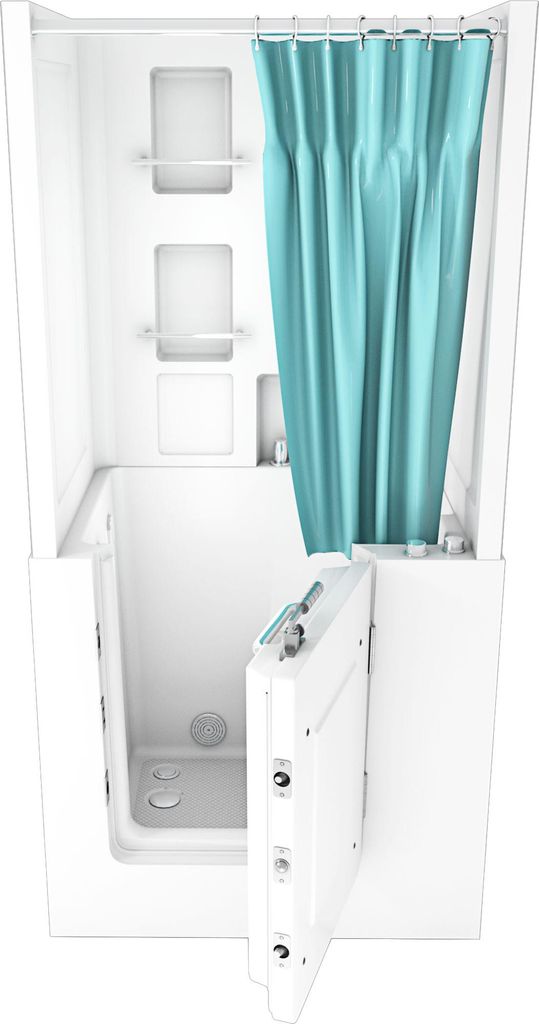 Seniorendusche und Kombination Wanne mit Whirlpool S02D-WP-TH-A-R 78x100x205cm