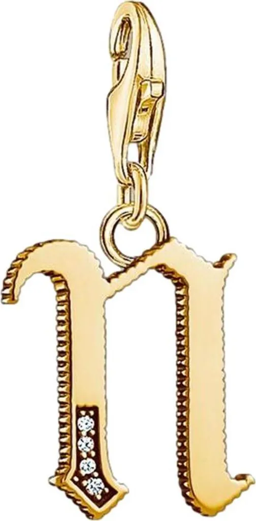 Thomas Sabo Charm Lettera N Oro e Zirconi 1620-414-39 | Gioielleria