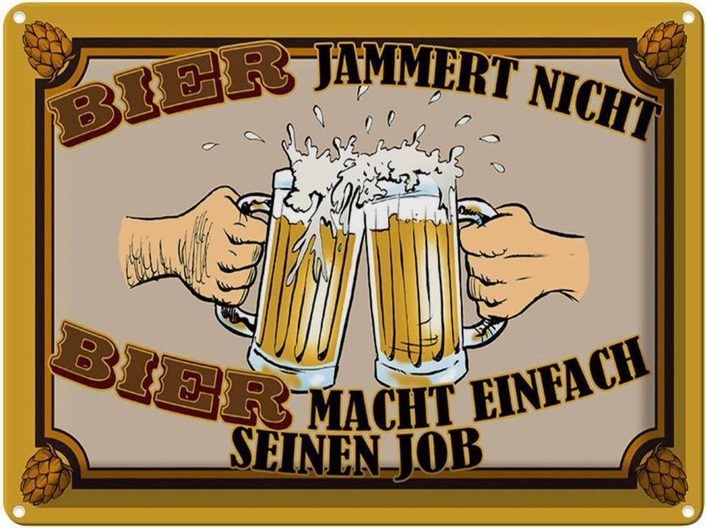 vianmo Blechschild 30x40 cm Bier jammert nicht macht Job Spruch Zitat
