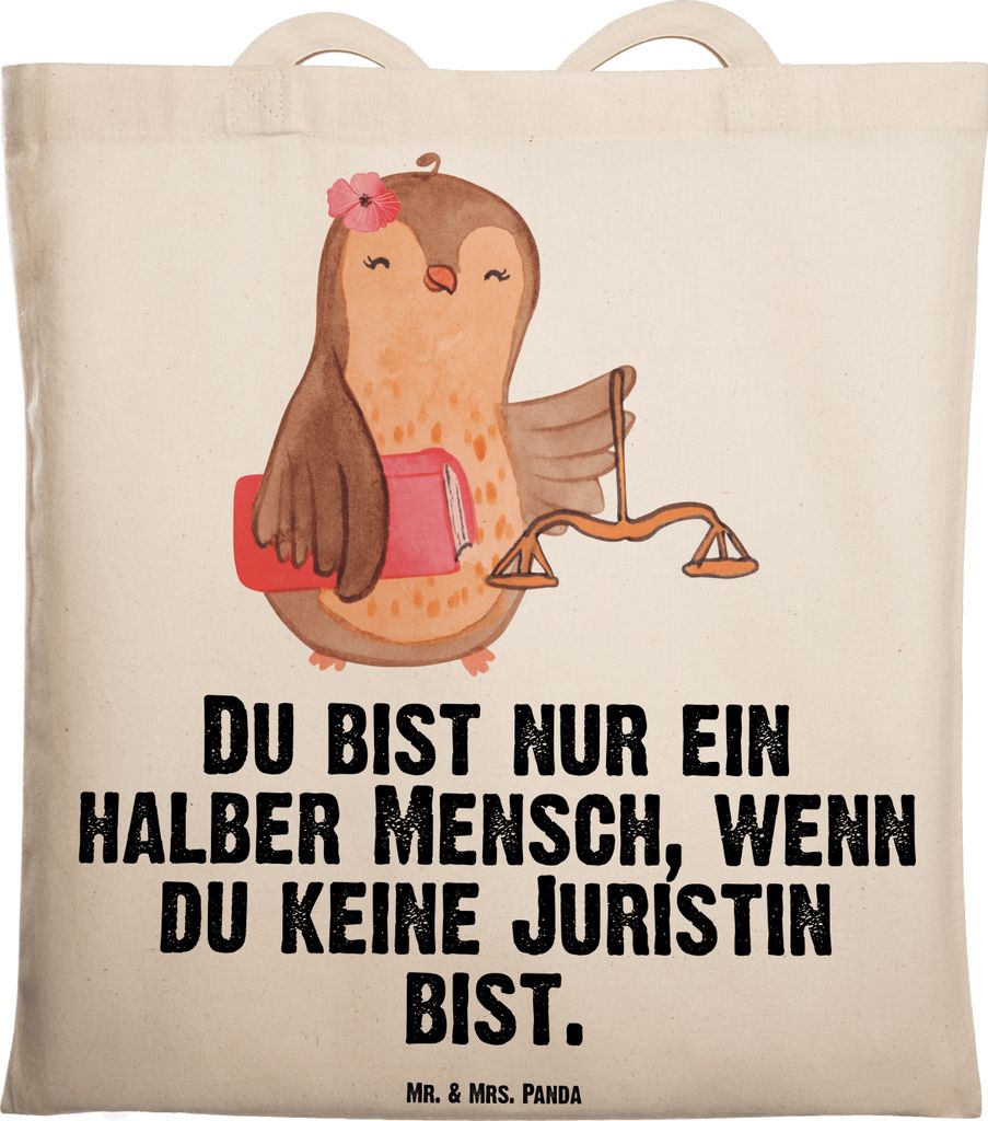 Mr. & Mrs. Panda Schultasche Juristin Herz - Transparent - Geschenk, Master Of Laws, Baumwollbeutel, Tote Bag, Jutebeutel, Jura Studium, Laptoptasc...