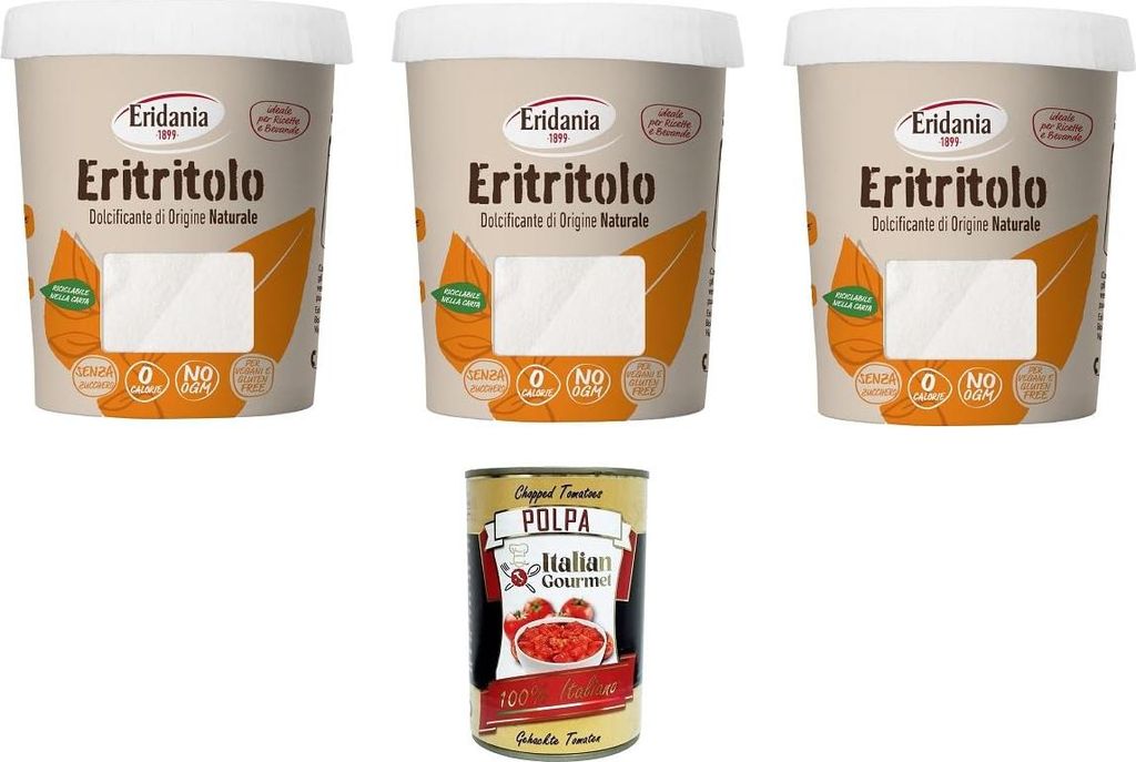 Eridania Eritritolo, Dolcificante di Origine Naturale, Sostituto dello Zucchero, Erythritol, Süßstoff natürlichen Ursprungs, Zuckerersatz, 3x270...