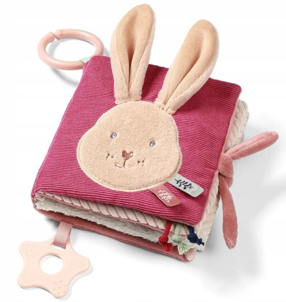 Livre sensoriel Babyono Lapin à carreaux contre l'ennui du nourrisson