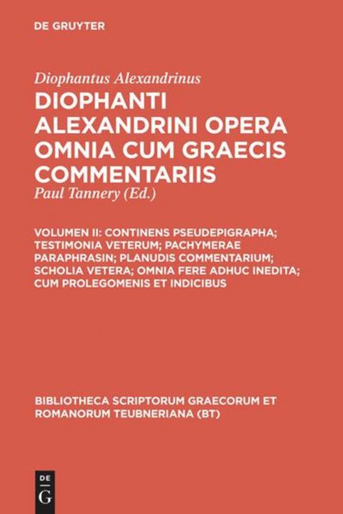 Continens pseudepigrapha testimonia veterum pachymerae paraphrasin planudis commentarium scholia vetera omnia fere adhuc inedita cum prolegom...