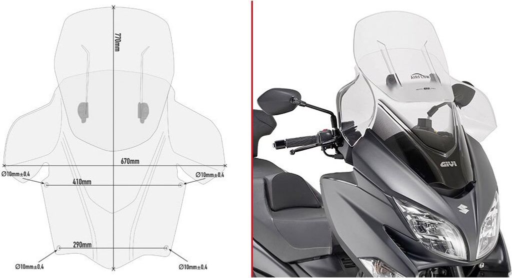 Givi Af3115 Airflow Suzuki Burgman 400 Verstellbare Produktbild 