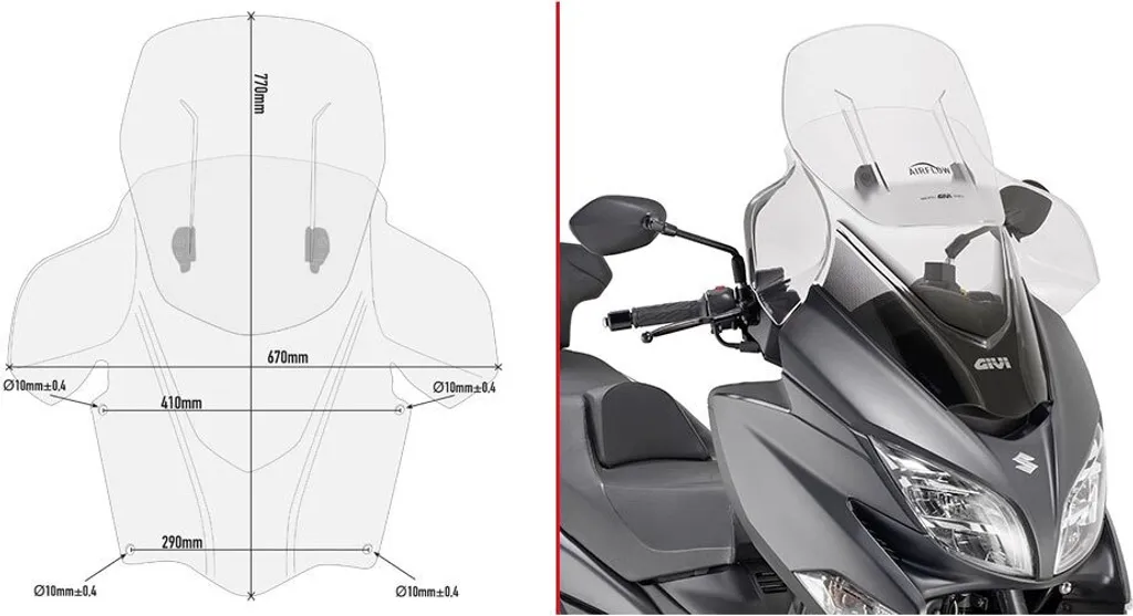 Pare-brise Givi AF3115 Suzuki Burgman 400 pour un confort de route