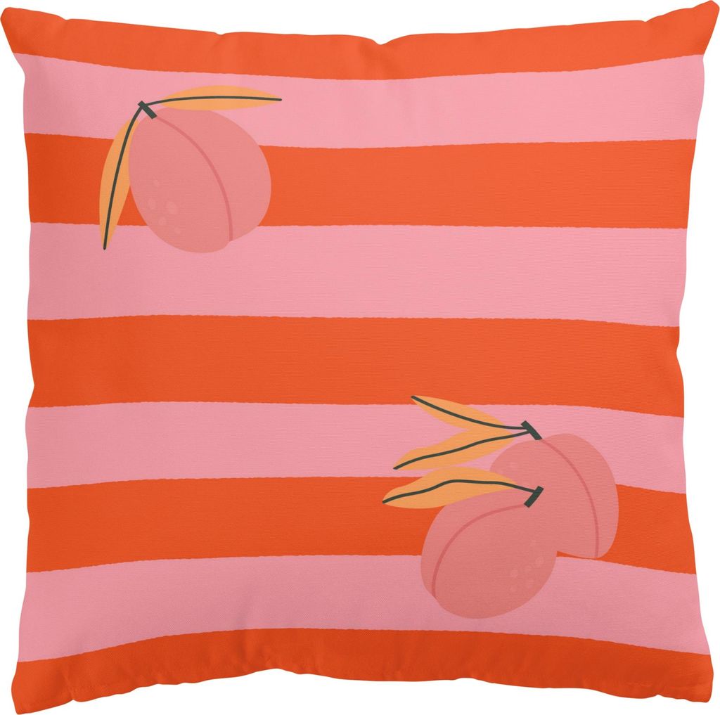 Dekokissen Kulinarisch draußen / Outdoor Zierkissen waschbar Obst orange Pop Art Sofakissen ohne Füllung