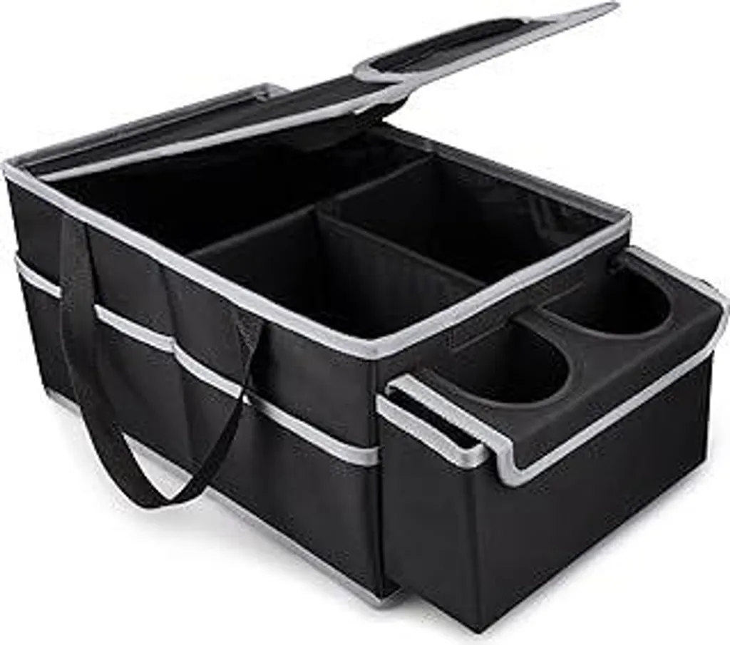 Organizer Auto Professionale Nero con Coperchio - Pieghevole Universale