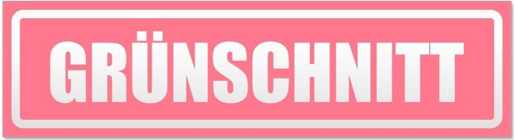 Kiwistar - Autoaufkleber - Hellrosa - 30 x 8 cm - Grünschnitt invertiert - Hinweis Aufkleber Sticker für Auto, Kfz, Fahrrad, PKW, LKW