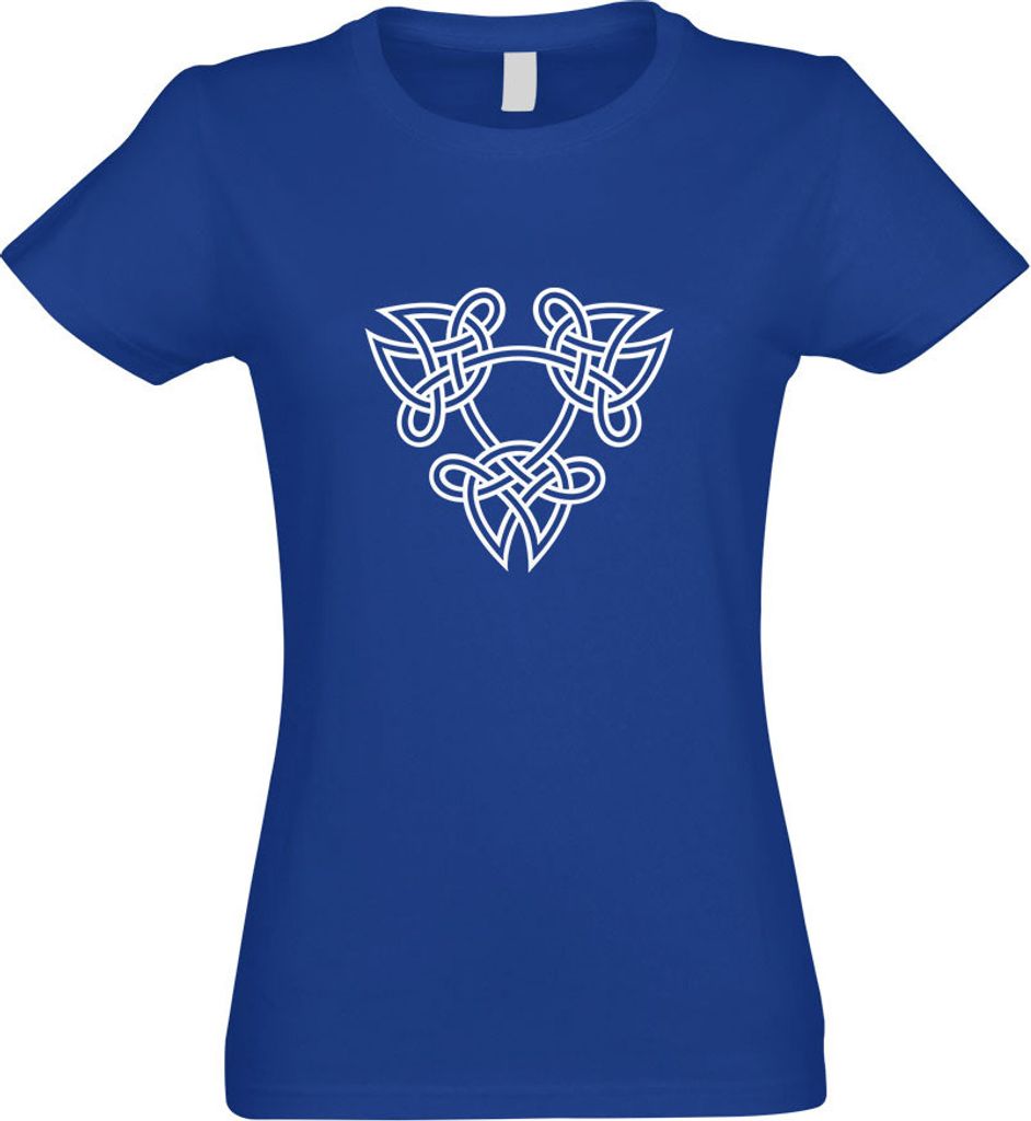 Kiwistar - T-Shirt tailliert - Damen - royal - Knotenmuster - mit Motiv Bedruckt - Funshirt Design - Sport - Freizeit - Damen - XL