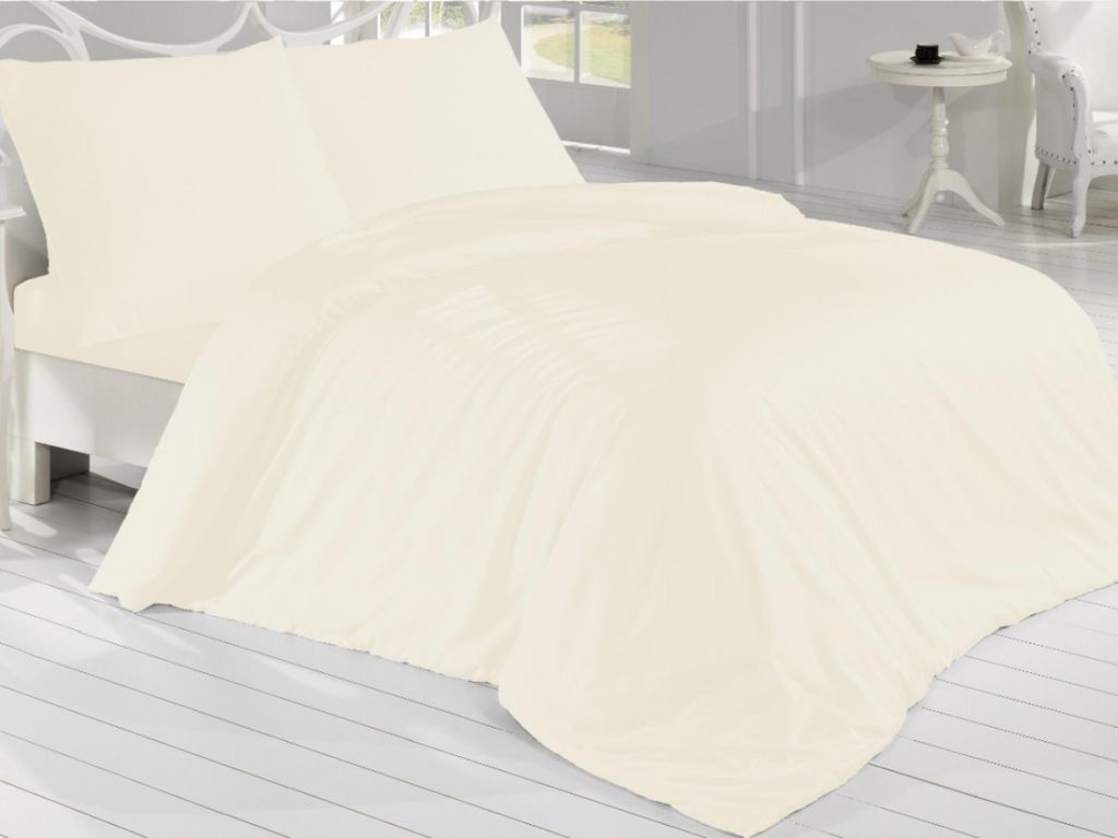 Leinen Satin 140x200, 70x90cm cremefarben