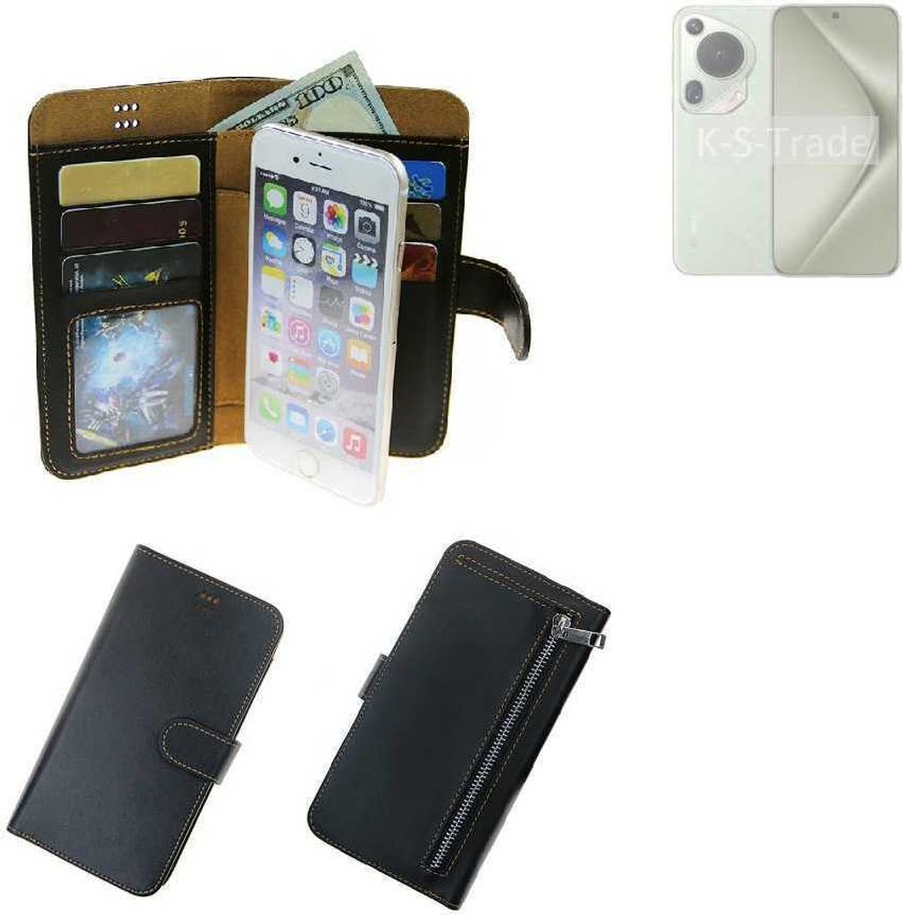 K-S-Trade Schutz Hülle kompatibel mit Huawei Pura 70 Pro+ Klapphülle Case Phone cover Slim Handytasche Handy Hülle schwarz aus Kunstleder (1 Stk)